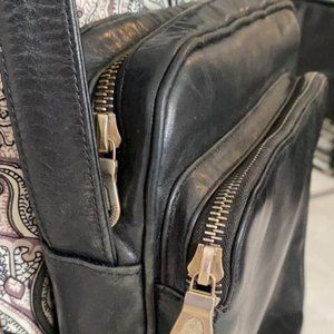 Johnny Farrah Black Leather Crossbody Purse